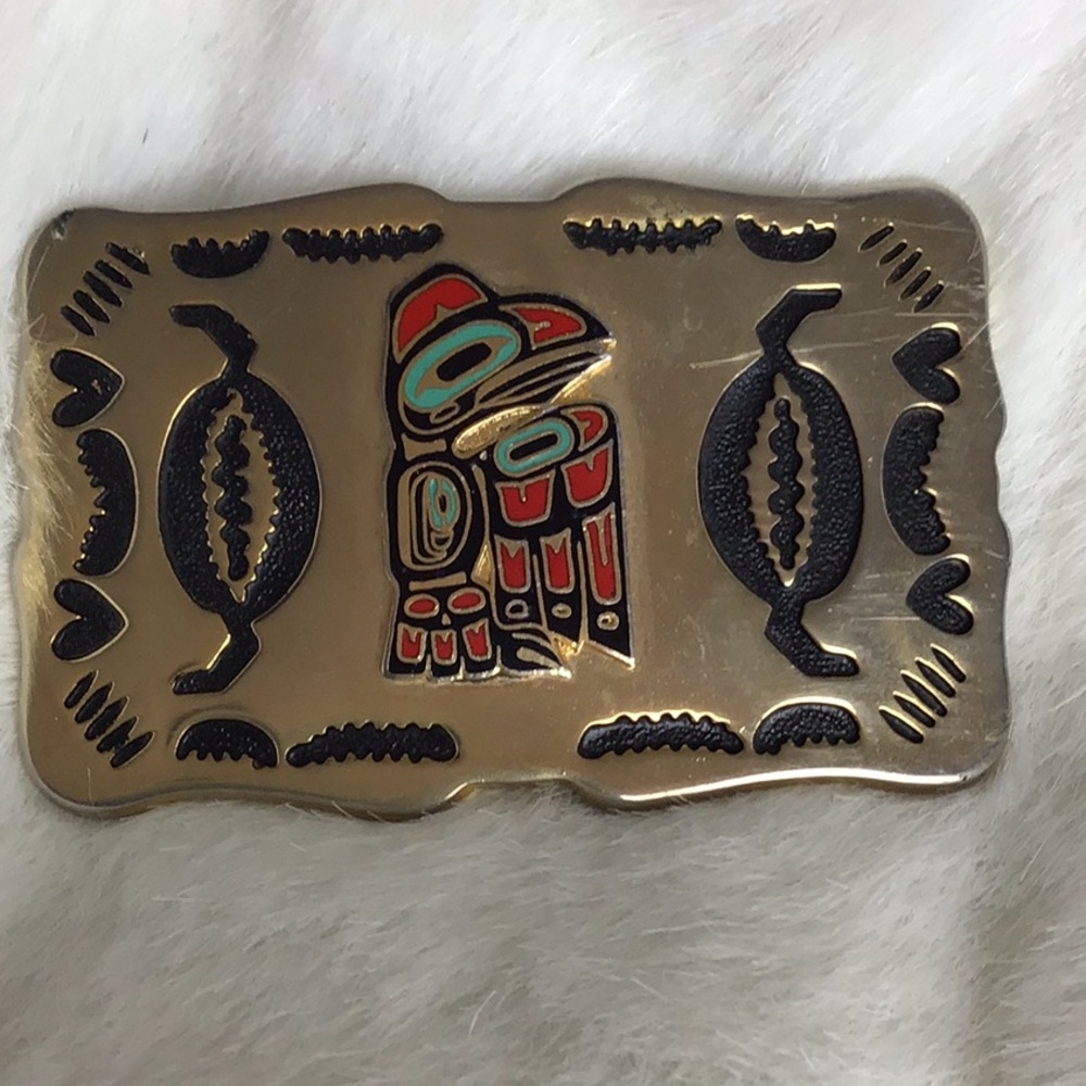 Abstract Native Design hook back Metal Buckle